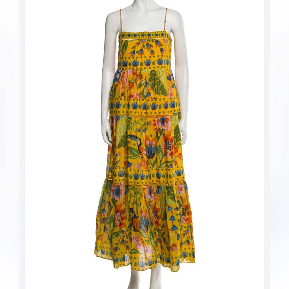 Farm Rio Summer Garden Printed Cotton Maxi Dress